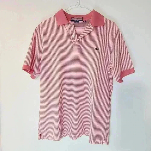 Vineyard Vines Other - Vineyard Vines Pink Striped Polo GUC Mens Size Small